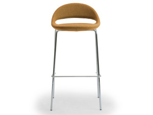 Высокий стул из стали и ткани со спинкой