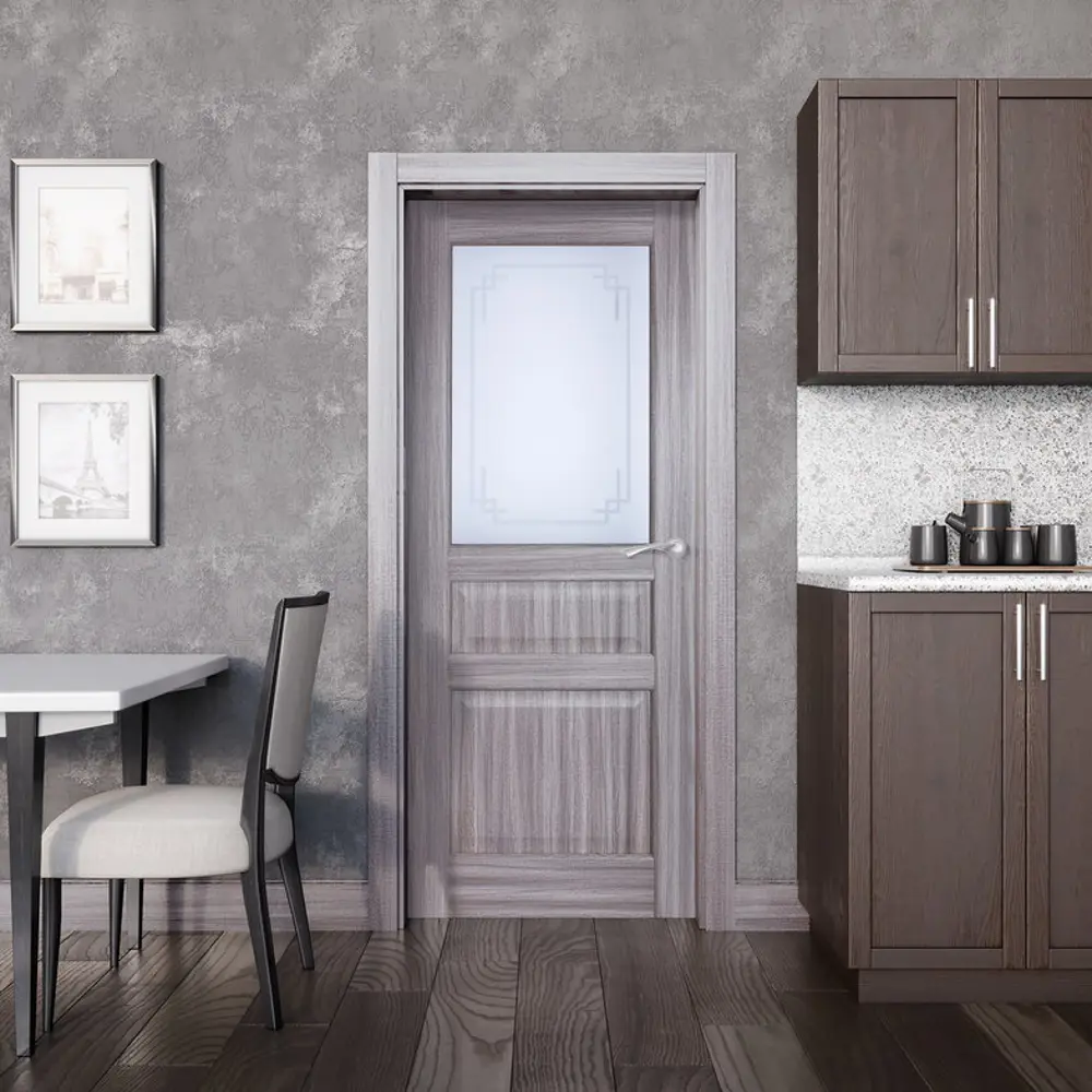 Дверь межкомнатная остеклённая Artens Мария 60x200 см цвет серый дуб STLM-2193084 - Вид №3