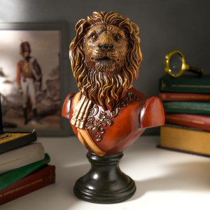 Фигурка сувенирная "Бюст льва-полководца" цветной 34х15,5х22 см SIMALAND