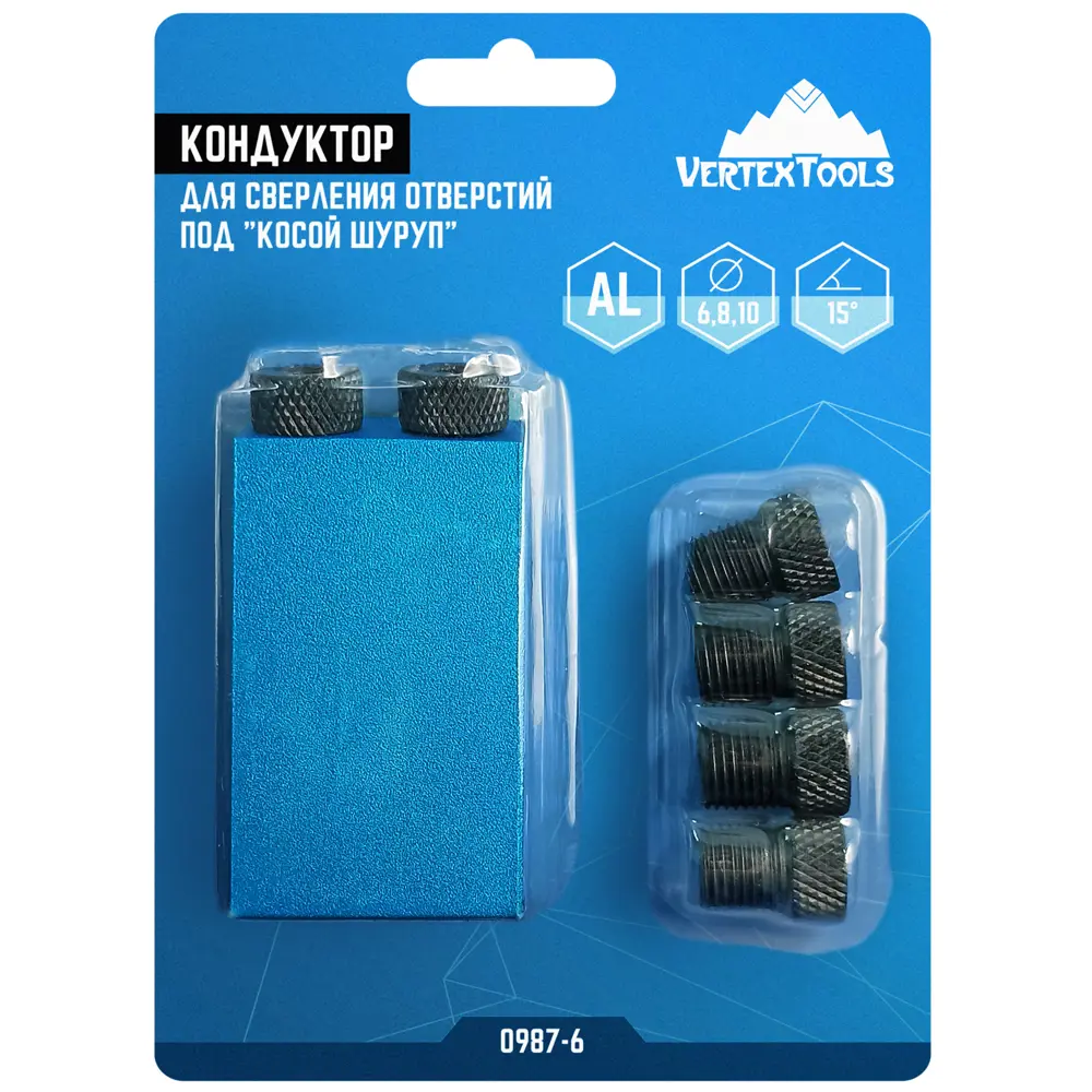 Кондуктор для мебели Vertextools с углом 15° и 6 переходниками 85170613 STLM-0059412 - Вид №1