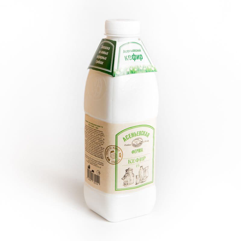 Кефир 1% Асеньевская ферма БЗМЖ 900 г Santreyd 2201