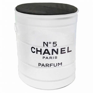 Декоративная бочка-пуф Chanel №5 white M STARBARREL  014407 Белый