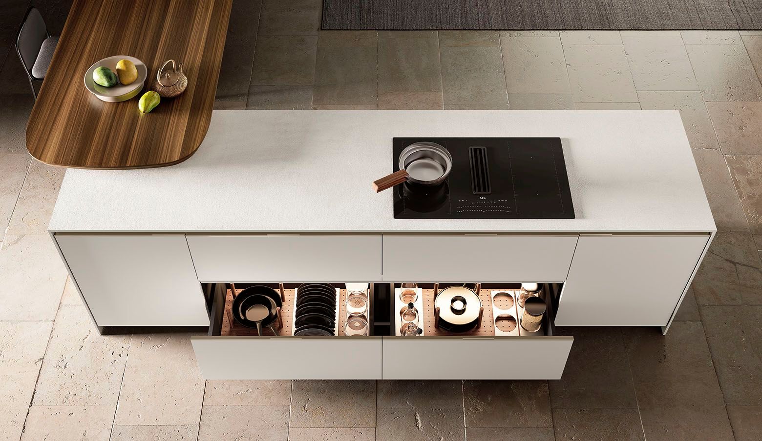 Встроенная кухня с полуостровом Febal Casa Origina ARCH-00062587 - Вид №3