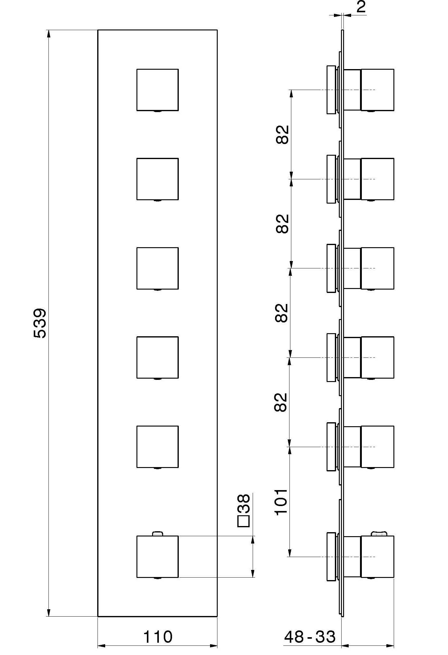 Термостатический смеситель для душа с 6 отверстиями Newform многофункциональные термостаты с 5 выходами ARCH-00030896 - Вид №2