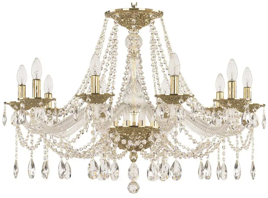 93810011 Люстра хрустальная Bohemia Ivele Crystal 1613 1607.10.300.G E14 10 ламп 20 м² STLM-0574117