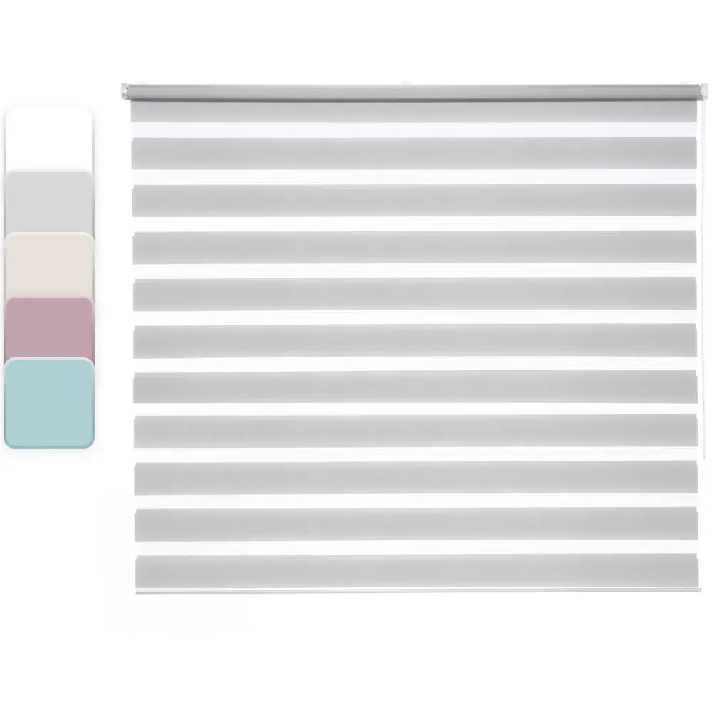 Штора рулонная день-ночь Inspire Peter 140x175 см светло-серая Granit 5 STLM-2079201 - Вид №1