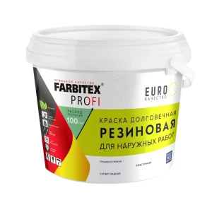 Краска акриловая резиновая FARBITEX ПРОФИ 4300004556 цвет белый 7 кг
