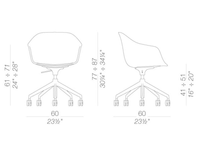 Регулируемое по высоте вращающееся офисное кресло из полипропилена Lapalma SEELA ARCH-00061668 - Вид №6