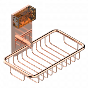 U5E-620 Мыльница-сетка с фланцем 160 x 95 мм Thg-paris Ginkgo Розовое золото
