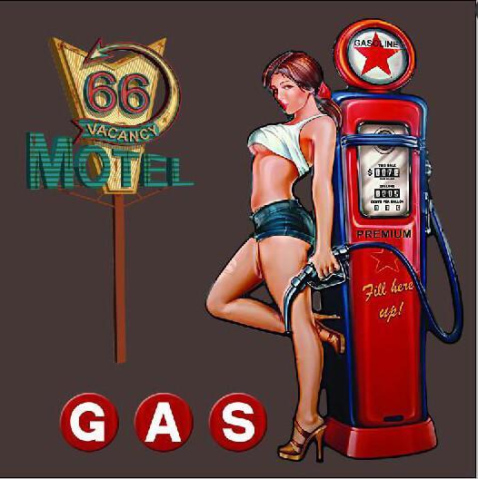 Б0040129 Картина на холсте с LED подсветкой Pin Up Girl Gasoline FP00279, 40*40 см (6/162) Innova