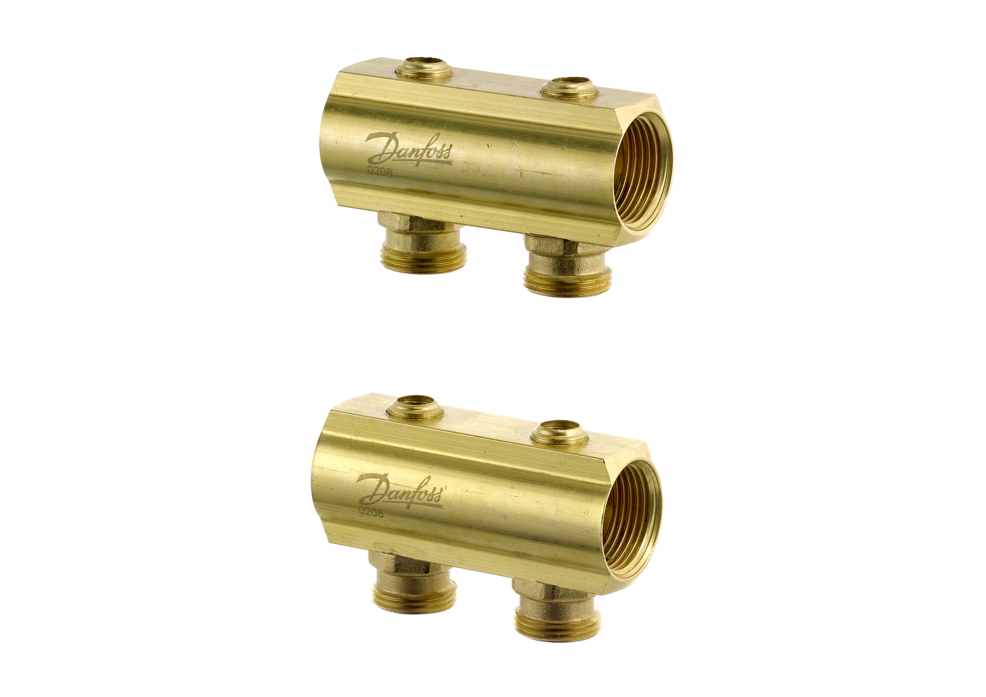 Danfoss Распределительные коллекторы типа FHF для систем водяного отопления с внутренней резьбой FHF Коллектор с запорн. вентилем 11+11 088U0551  - Вид №11