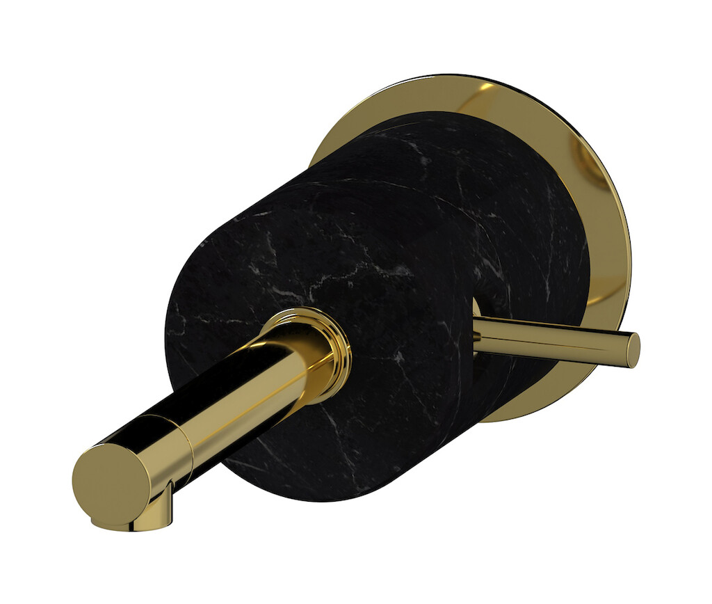 Встроенный в стену смеситель для раковины на 1 отверстие в комплекте с донным клапаном WE ARE IB mm209oo_2 Gold Marmo