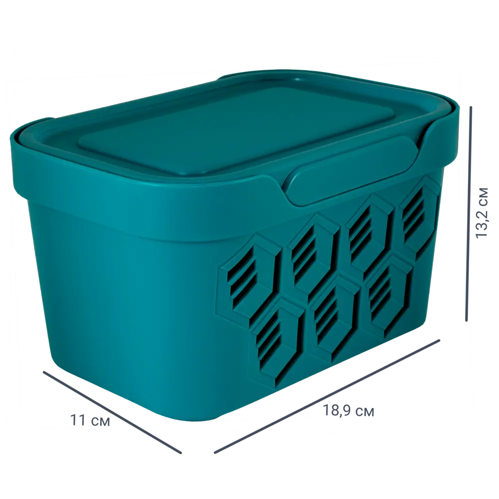 Ящик DELUXE с крышкой 18.9x11x13.2 см 1.9 л полипропилен цвет голубой БЫТПЛАСТ STLM-2007962