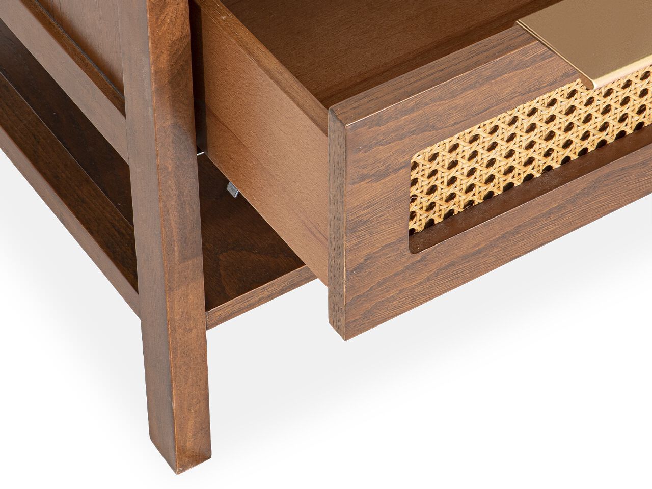 Деревянная прямоугольная прикроватная тумбочка с ящиком NDESIGN глина ARCH-00147607 - Вид №2