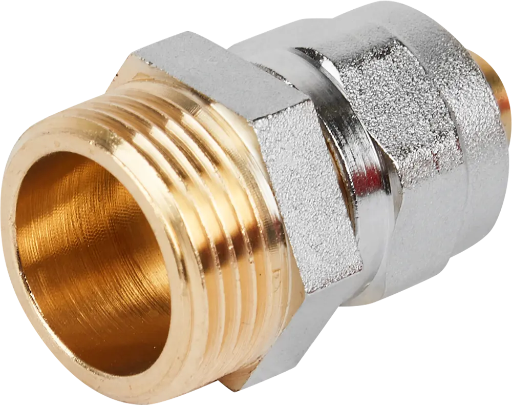 84868306 Муфта комбинированная Stout 3/4"x16 мм НР латунь STLM-0056498