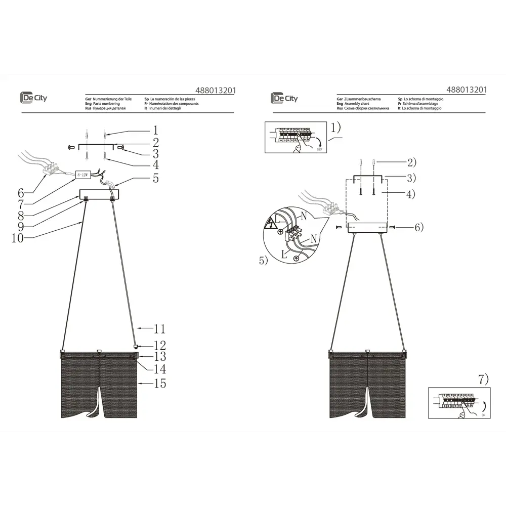 Потолочная люстра De City Конти с акриловыми пластинами для современного интерьера 89379868 STLM-1329334 - Вид №10