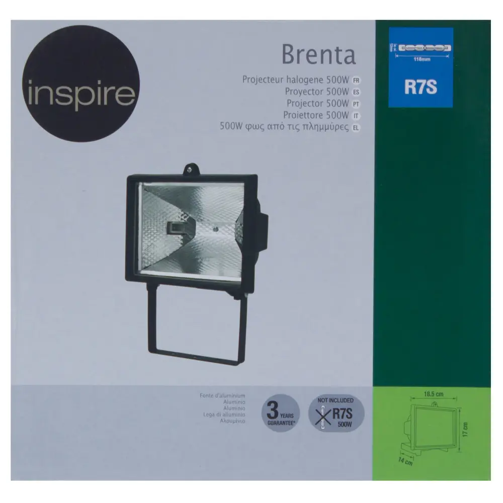 Прожектор галогенный BRENTA 500 Вт, IP44 INSPIRE STLM-2070169 - Вид №4