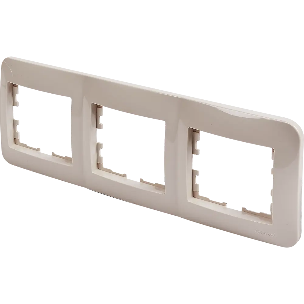Рамка для розеток и выключателей Lezard Karina Life 3 поста горизонтальная цвет кремовый STLM-2172189 - Вид №2