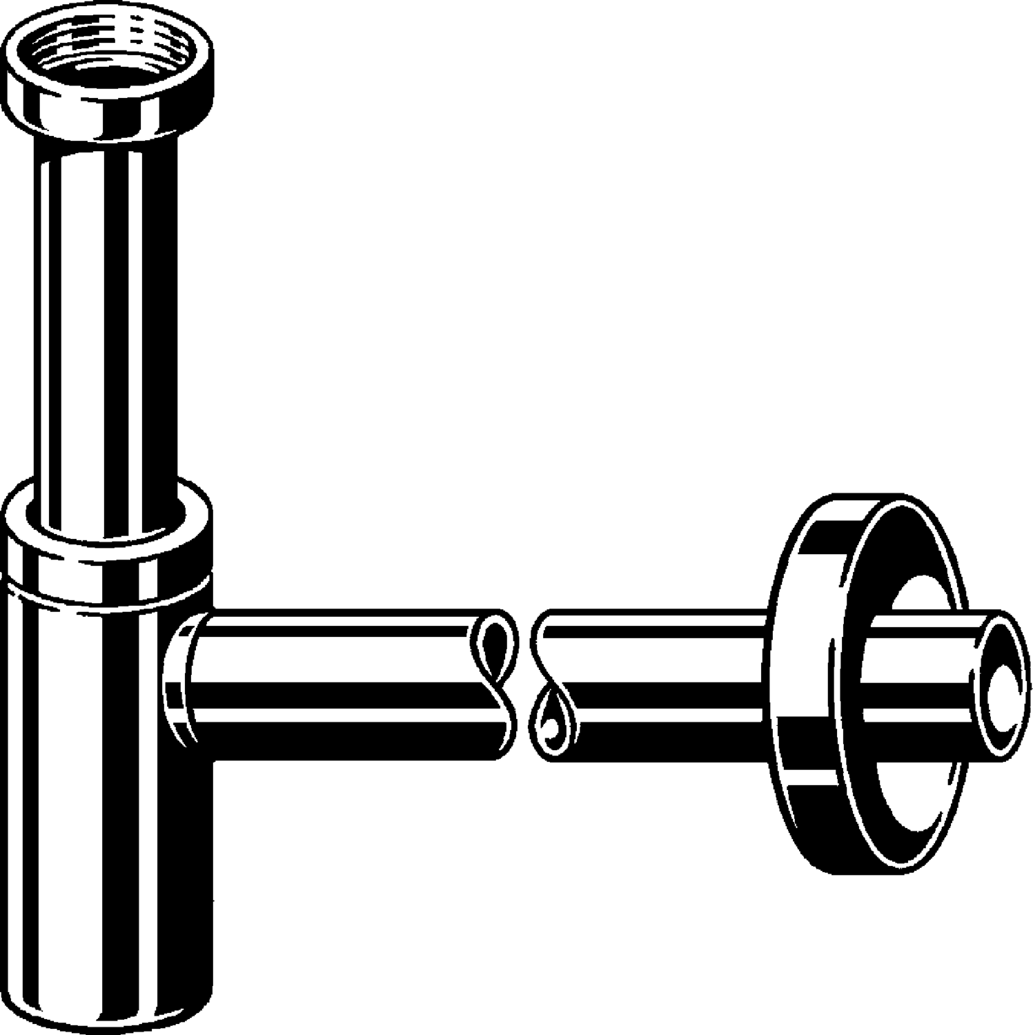 Канализационная арматура  Сифоны для умывальников и биде  Сифоны и выпуски для умывальников  Трапы VIEGA 440 190 Модель 5788  - Вид №1