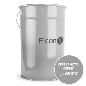 90240792 Эмаль термостойкая Elcon КО-8101 до 650°С полуглянцевая серебристо-серая 25кг STLM-1445528