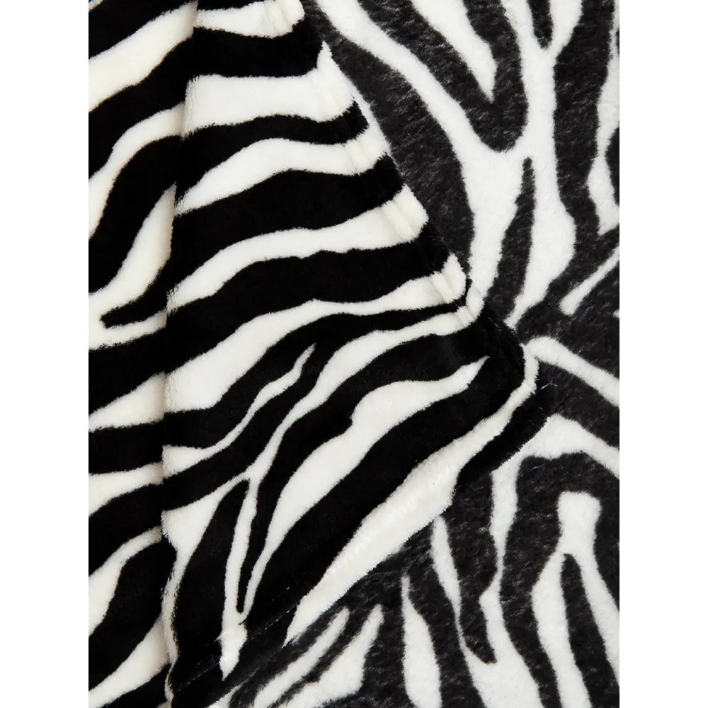 Плед Зебра 150x200 см фланель цвет черный TEXREPUBLIC Печатный STLM-2021471