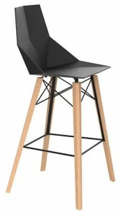 VONDOM Барный стул из полипропилена с подставкой для ног Faz wood 54301, 54301f