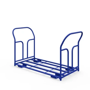 Тележка каркасная с двумя ручками ТКД 7 (г/п 500 кг, 1400x800 мм, колеса литая протекторная резина 160 мм)