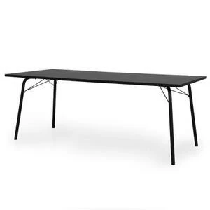 Стол обеденный Tenzo Daxx, 75х200х90 см, меламин/металл, серо-черный