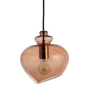 Лампа подвесная Grace, ø23 см, бронзовое стекло, бронзовый цоколь