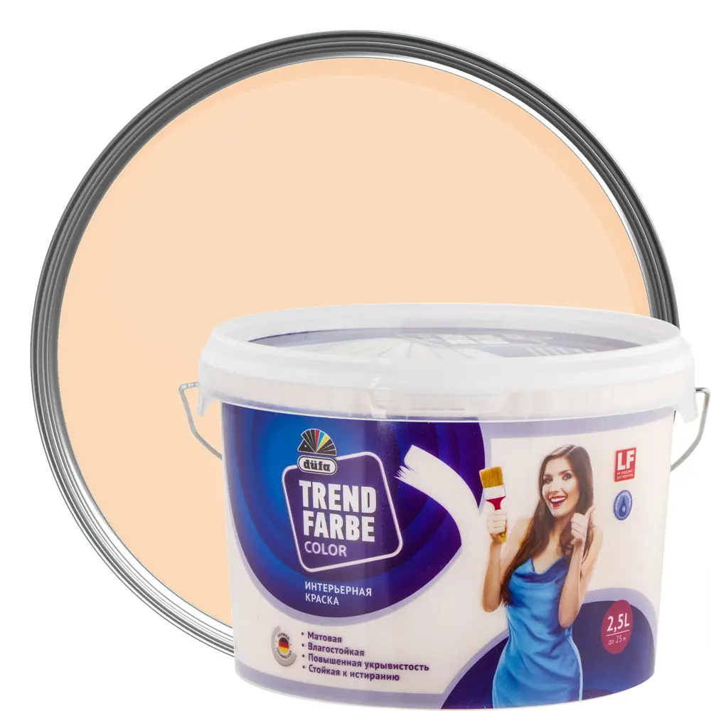Краска водно-дисперсионная Trend Farbe цвет персик 2.5 л Dufa STLM-2196670