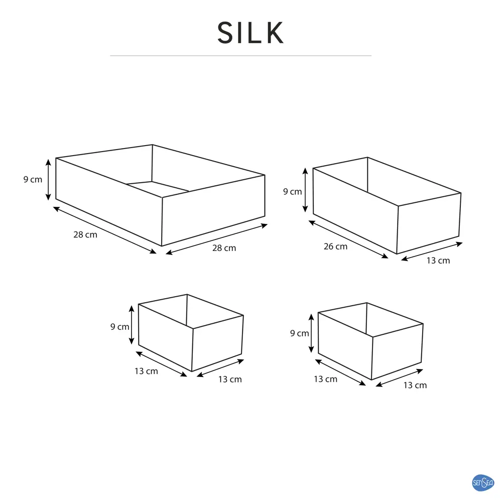Корзинка квадратная Sensea Silk 28x9x28 см 4 шт Без серии STLM-2036197 - Вид №9