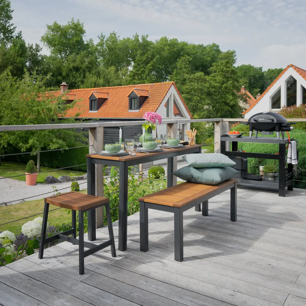 Скамейка балконная Naterial Oris 130/45 43x38x118 см алюминий цвет эвкалипт STLM-2212089 - Вид №10