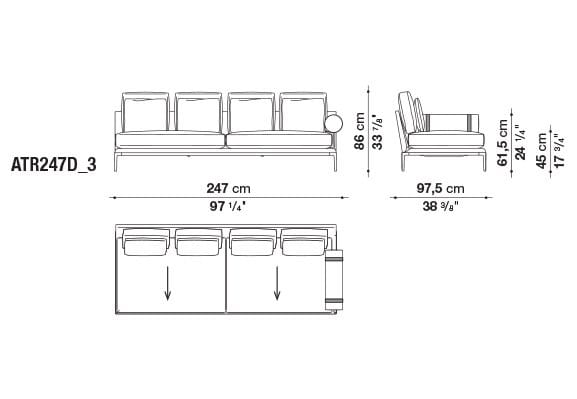 Кожаный диван B&B Italia Атолл ARCH-00112726 - Вид №92