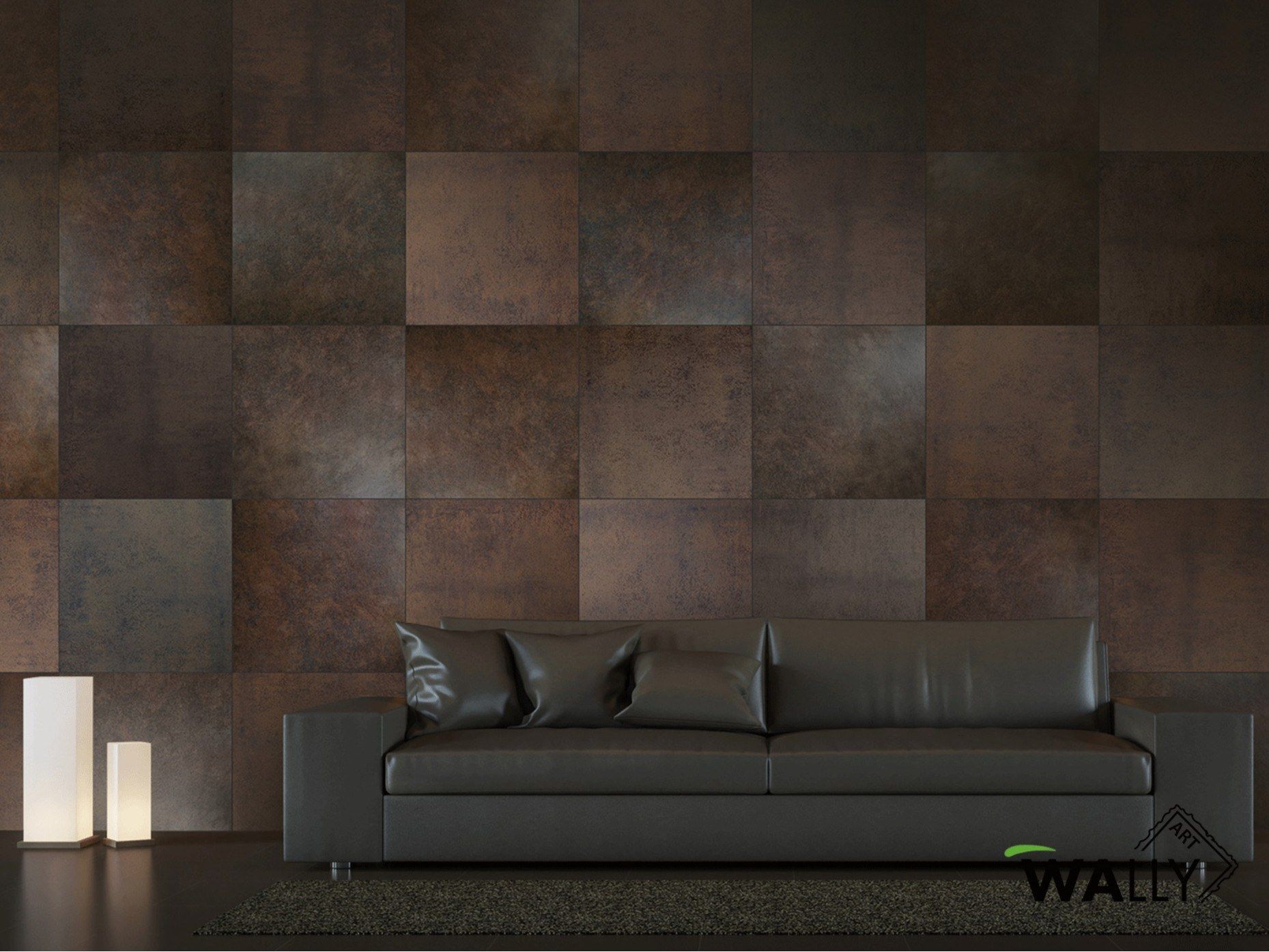 Металлический эффект нетканые огнестойкие моющиеся обои WALLYART Lacollection ARCH-00073608