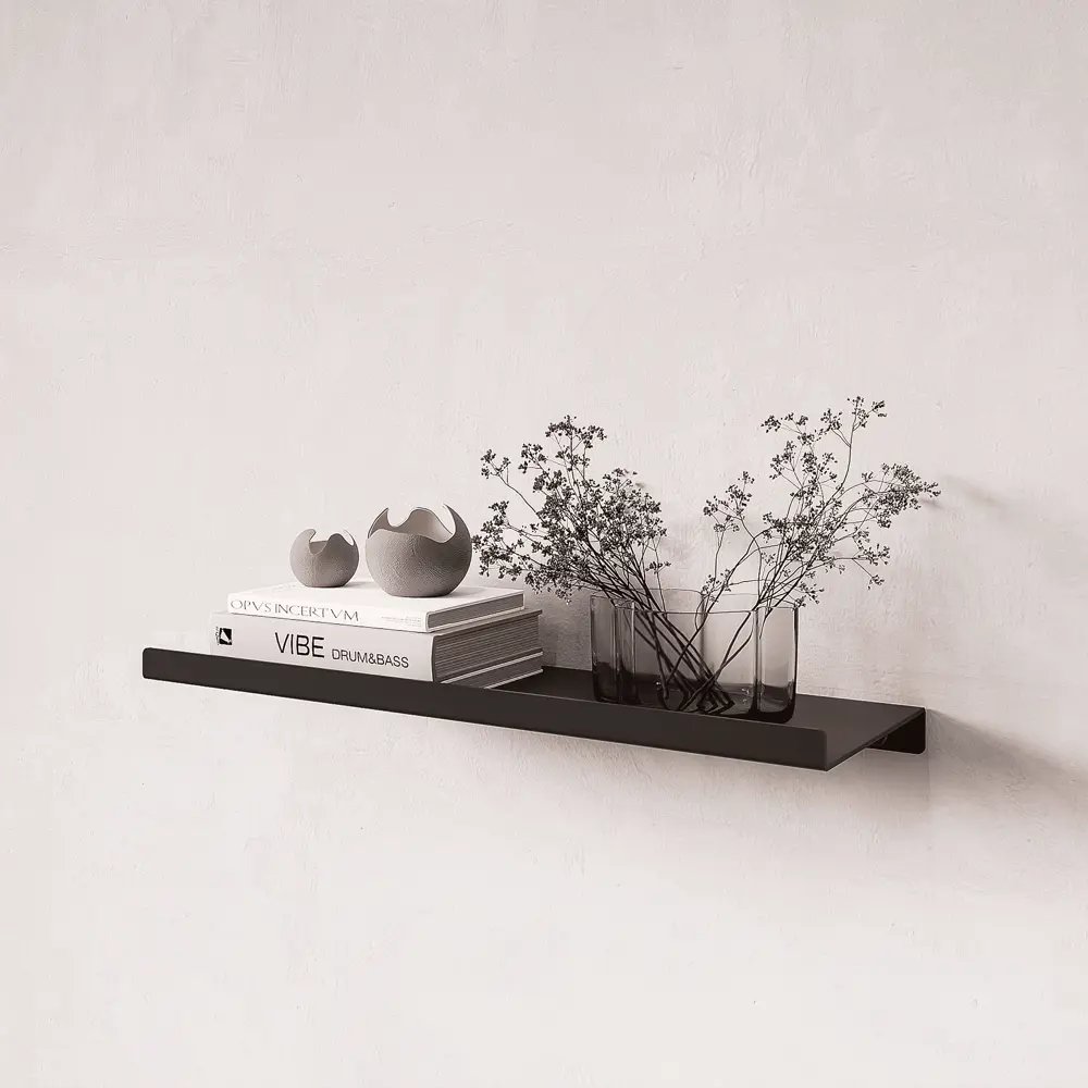 Настенная полка 33x12 см металл цвет черный KONSENSA STLM-2067496 - Вид №7