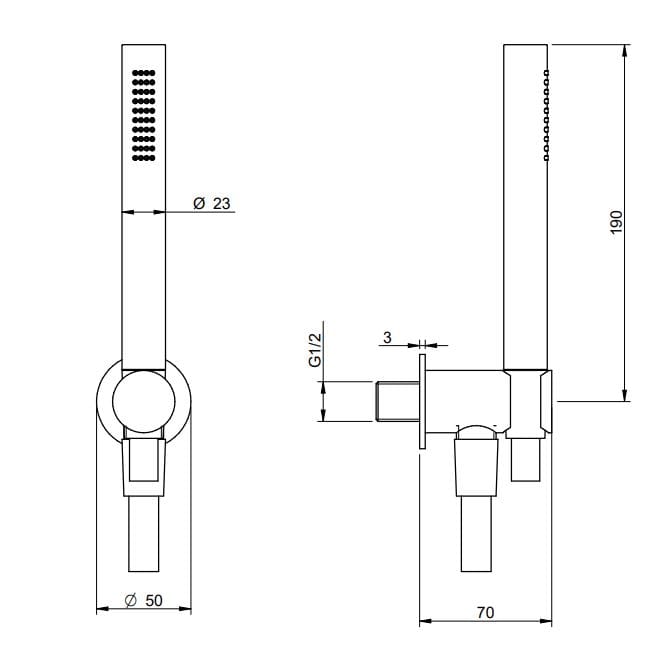 Смеситель для душа с 5 отверстиями и ручным душем Rubinetterie Treemme Appia ARCH-00080032 - Вид №3