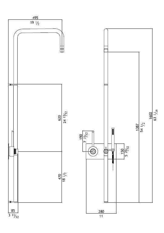 Термостатическая душевая колонна из нержавеющей стали MGS ARCH-00089945 - Вид №5