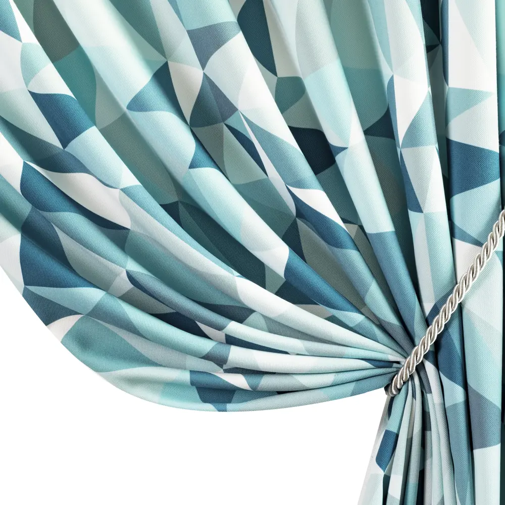 Штора на ленте Ромбы 160x260 см цвет синий GARDEN STLM-2049417