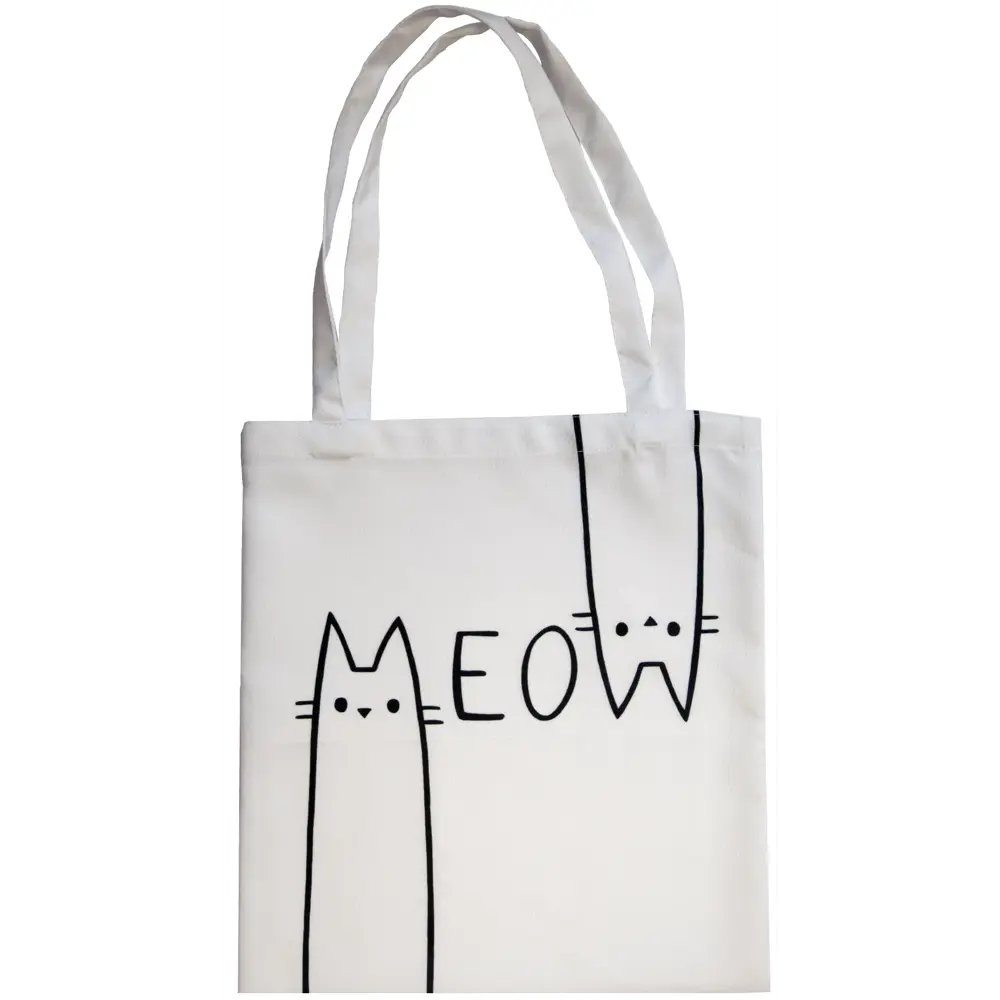 Сумка шоппер Meow 40x45 см черно-белая SEASONS STLM-2112904