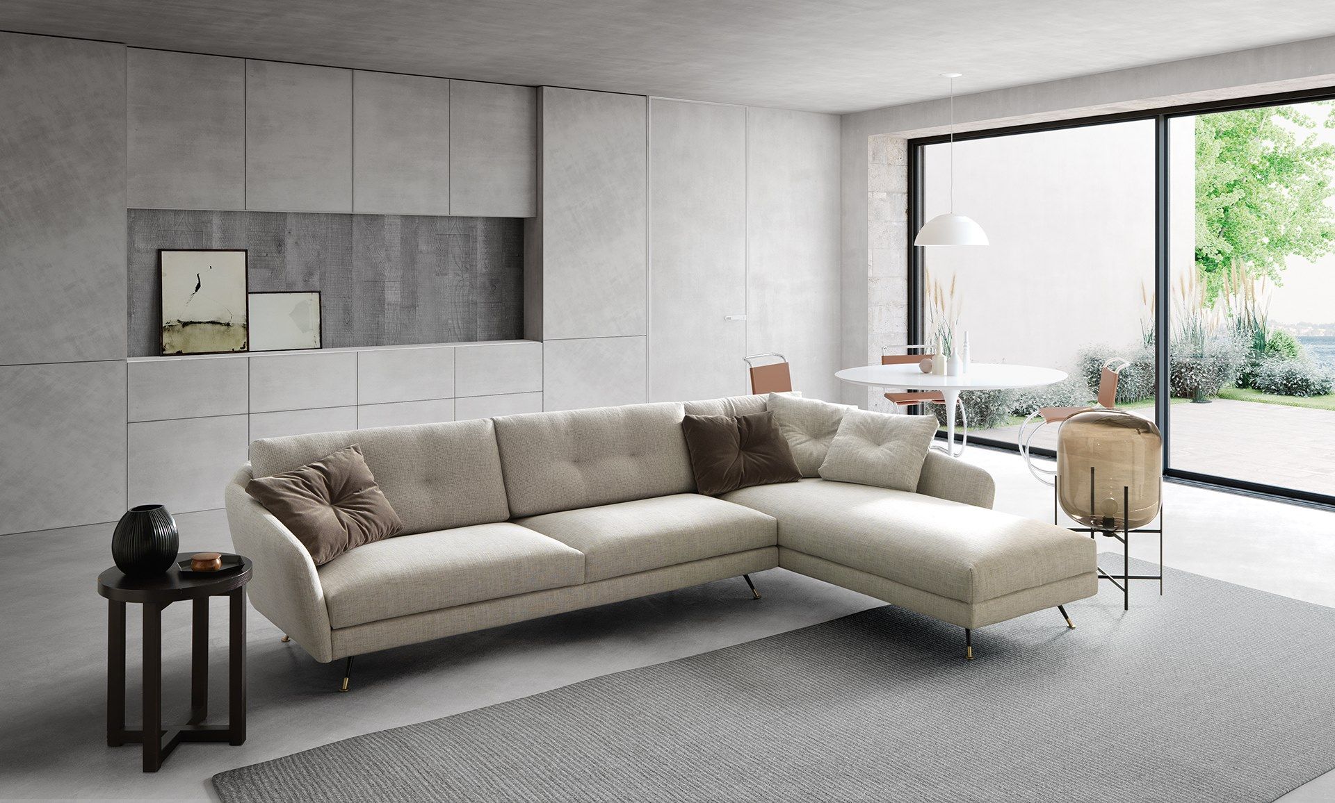 Секционный тканевый диван с полуостровом VALENTINI ARCH-00134554 - Вид №2