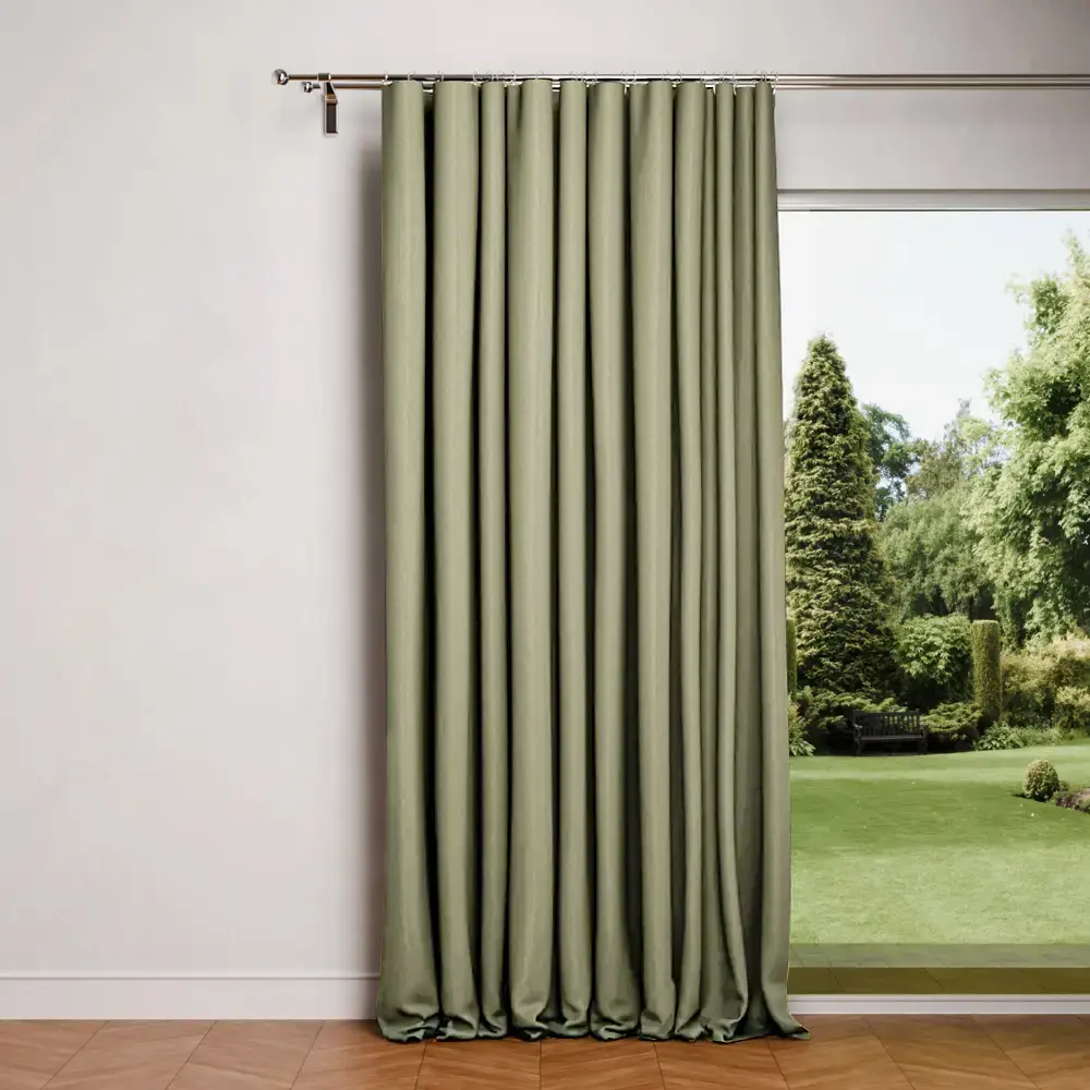 Штора на ленте со скрытыми петлями блэкаут KREAFORTA Plaga 200x300 см цвет серо-зеленый STLM-2166776