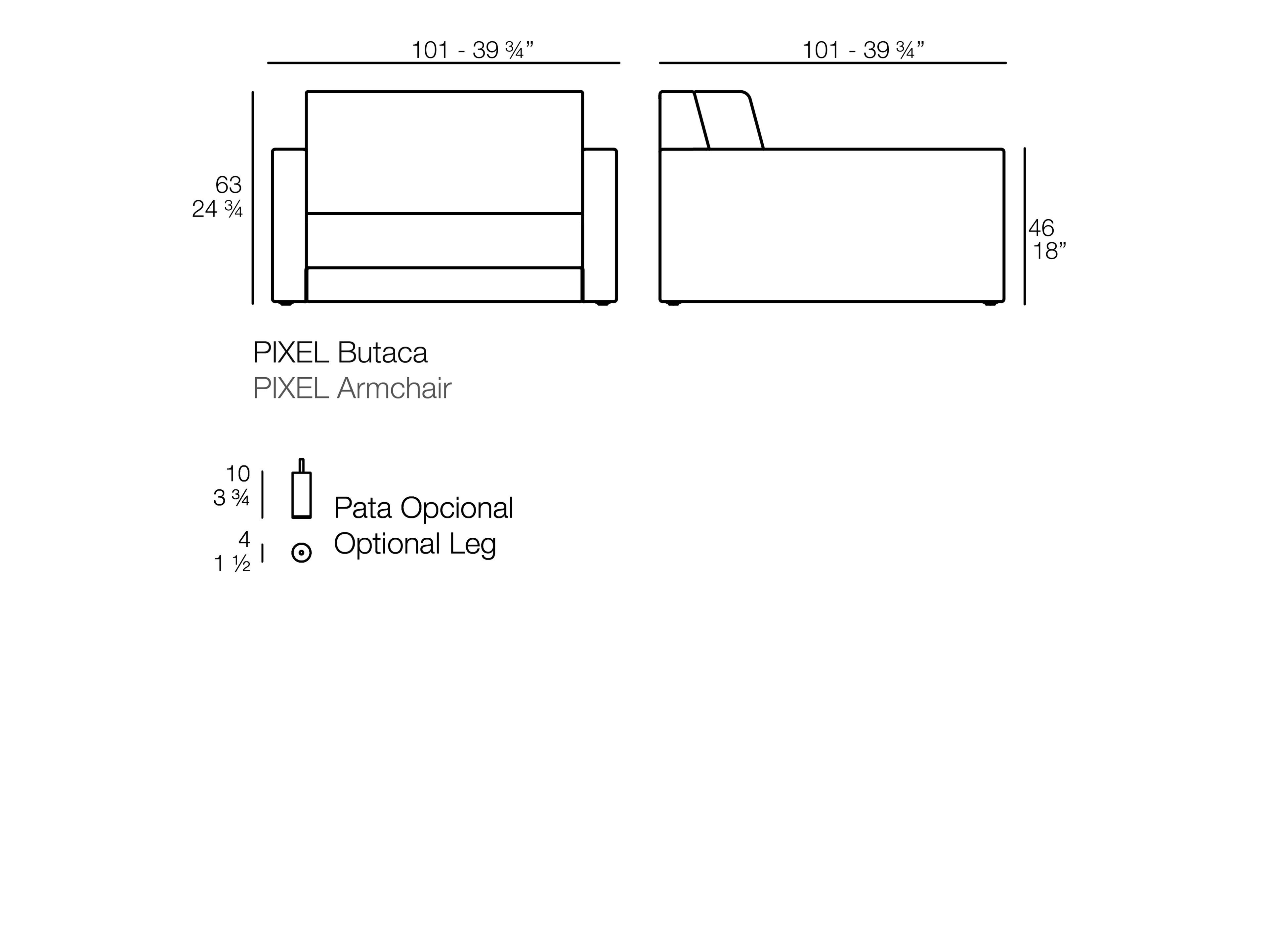Тканевое садовое кресло с подлокотниками Vondom Pixel ARCH-00069560 - Вид №2