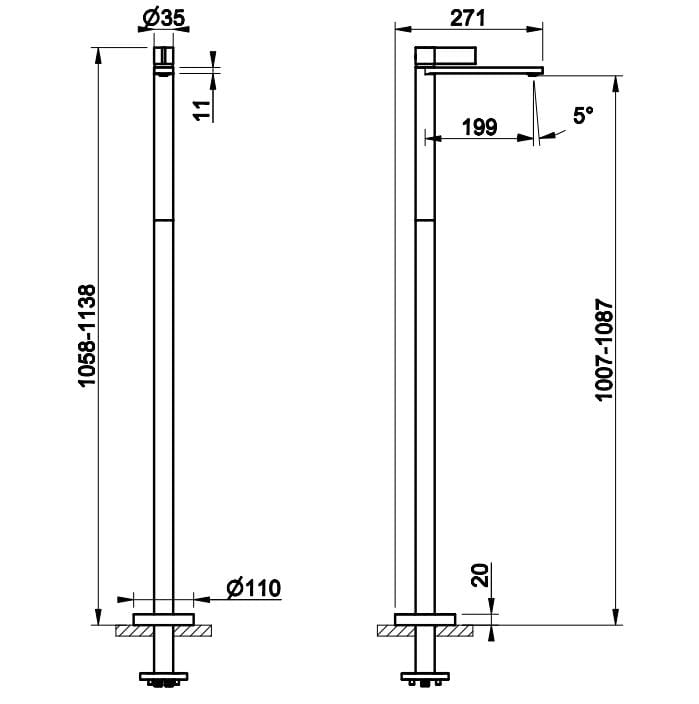 Смеситель для раковины из хромированной латуни Gessi обратный ARCH-00150682 - Вид №2