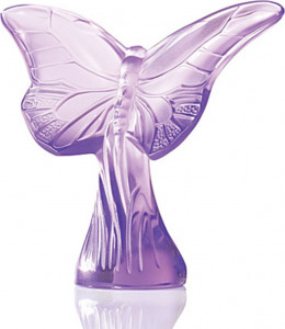 10532422 Lalique Бабочка фиолетовая Хрусталь