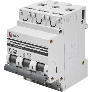 Автоматический выключатель EKF ВА47-63 3P C32 A 4.5 кА