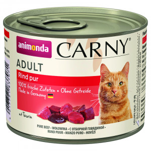 ПР0004575 Корм для кошек CARNY ADULTс отборной говядиной для взрослых кошек конс. 200гр Animonda