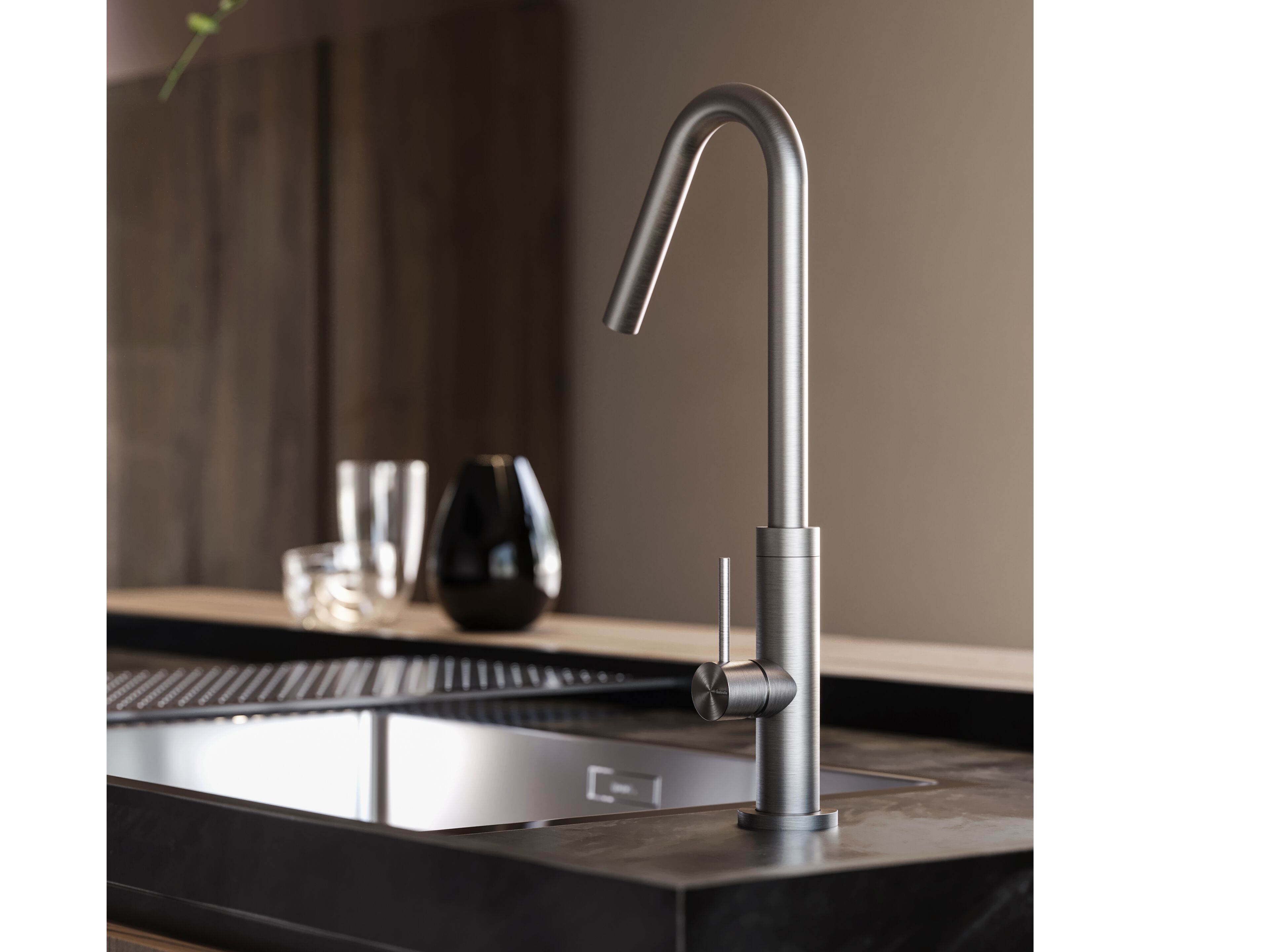 Смеситель для кухни из нержавеющей стали с поворотным изливом Fontealta Kitchen ARCH-00150241 - Вид №1