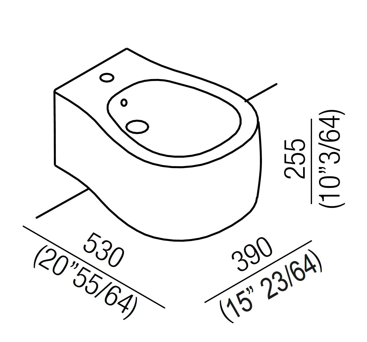 Керамическое подвесное биде Agape Pear ARCH-00076674 - Вид №3