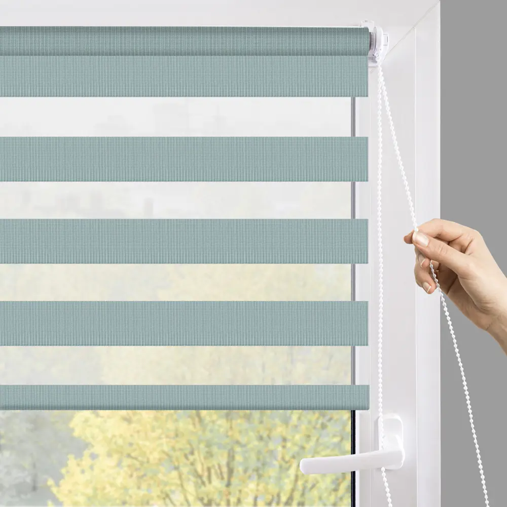 Рулонная штора день-ночь MIAMOZA Петер 180×175 см бирюзовая 89411404 STLM-1577982 - Вид №6