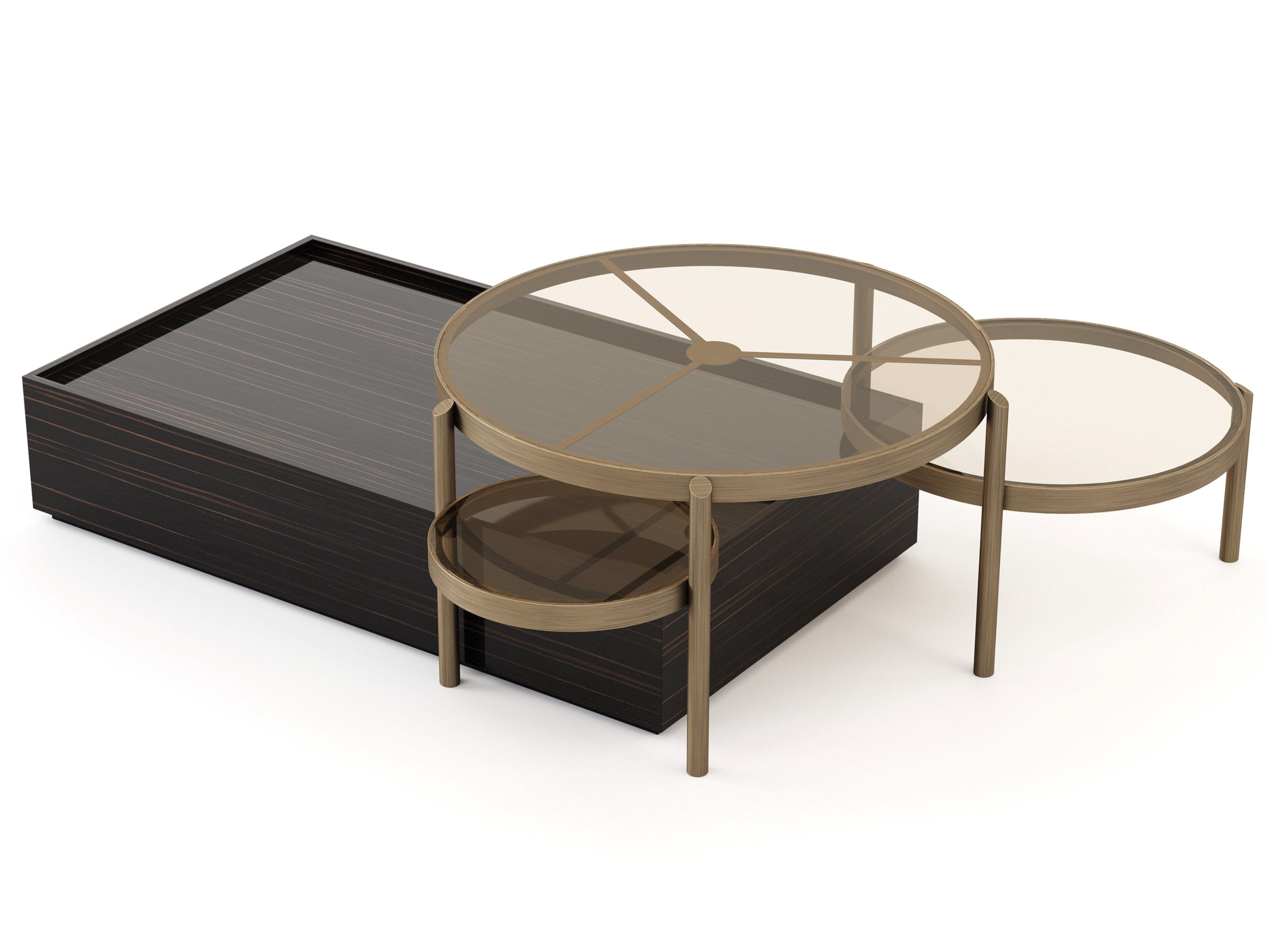 Низкий журнальный столик из бронзы и дерева Stylish Club His &amp ARCH-00059988